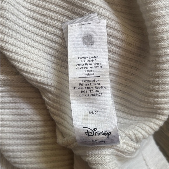 Primark | Disney Mickey Mouse Oversized Off White Ribbed Long Sleeve Size XL - Picture 10 of 11